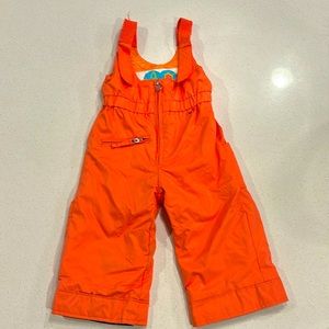 Girls snow pants- OberMeyer orange. 18 months.